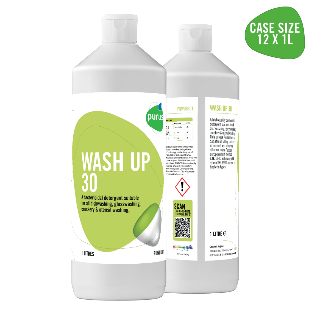 Purus Bactericidal Wash Up Detergent 30 6 X 1L