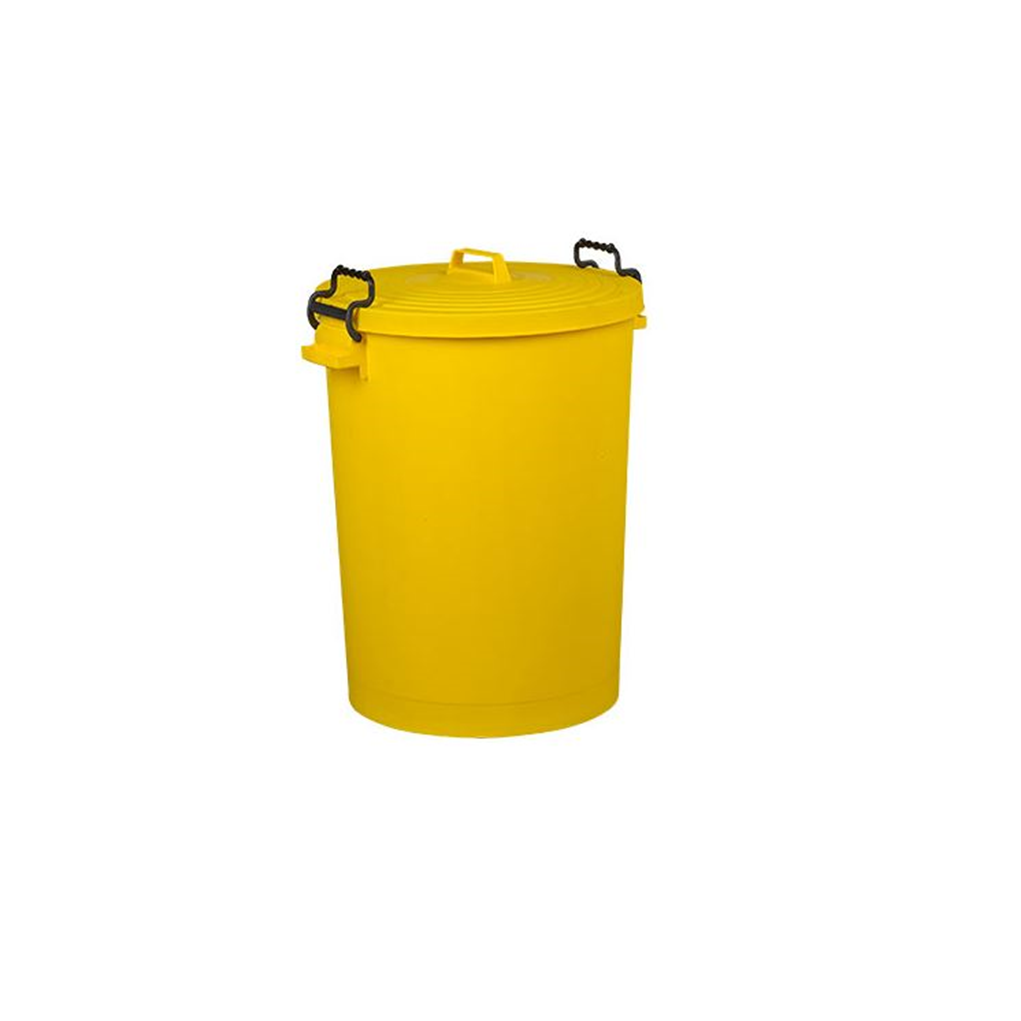 110 Ltr Plastic Dustbin With Lid - Yellow